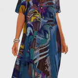 Lidia Vestido Transpirable con Estampado Moderno