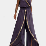 Donatila Mono Único con Detalles Dorados y Pierna Abierta