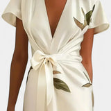 Dhalia Vestido con Estampado de Hojas