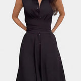 Meryl Vestido Camisero con Botones y Lazo Ajustable