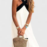 Edith Vestido de Cuello Cruzado con Espalda Descubierta