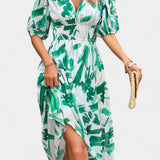 Georgina Vestido Midi Floral con Escote en V