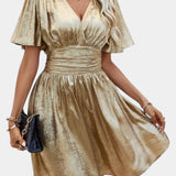 Adalee Vestido de Dama con Escote en V y Cintura Cruzada