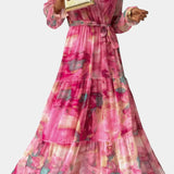 Dajana Vestido Maxi Envolvente con Estampado Floral