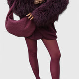 Lila Bolso Mediano Woven con Detalle de Nudo