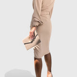 Lillian Vestido Midi con Detalle Cortado