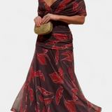 ALONDRA VESTIDO LARGO CON ESTAMPADO FLORAL FANTASÍA Y ESCOTE EN V