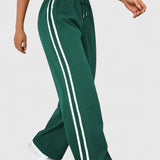 Alanys Pantalón Deportivo de Pierna Ancha con Detalle Lateral