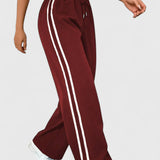 Alanys Pantalón Deportivo de Pierna Ancha con Detalle Lateral