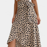 Camila Falda Envolvente Boho con Estampado Asimétrico