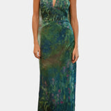 Moana Vestido en Chiffon con Estampado Inspirado en Monet