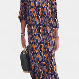 Teodora Vestido Retro con Escote en V y Mangas Abullonadas