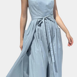 Dezi Vestido Largo Sin Tirantes con Cordones Laterales Ajustables