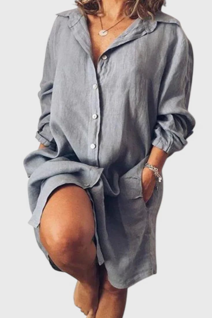 Marlene Vestido Camisa de Lino Longline