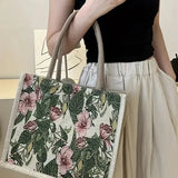 Taila Bolsa de Yute con Estampado Floral y Diseño Ecológico