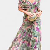 ALONDRA VESTIDO LARGO CON ESTAMPADO FLORAL FANTASÍA Y ESCOTE EN V