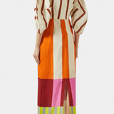 Alison Vestido Suave con Escote Frontal y Mangas Abullonadas