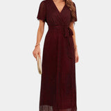 Esperanza Vestido Maxi Envolvente con Mangas de Volante