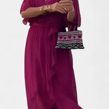 Luisa Vestido Largo con Escote en V y Corte Flowy