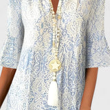 Zarahilde Vestido Elegante con Estampado Sofisticado