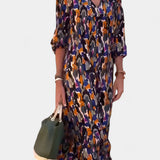 Teodora Vestido Retro con Escote en V y Mangas Abullonadas