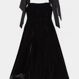 Ajla Vestido Midi de Terciopelo sin Tirantes con Lazo