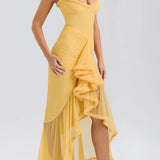 Roxanne Vestido de tirantes sin mangas con volantes