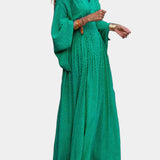 Anelia Vestido Maxi Geométrico con Escote en V