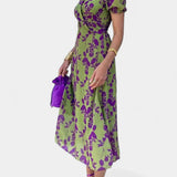 Elara Vestido Maxi con Nudo Frontal y Estampado Floral Delicado
