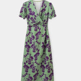 Elara Vestido Maxi con Nudo Frontal y Estampado Floral Delicado
