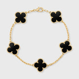 Pulsera con Motivo de Trébol y Elegancia Baño de Oro