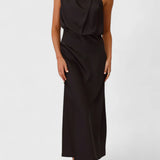 Rina Vestido Elegante de Cuello Halter Drapeado