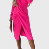 Lillian Vestido Midi con Detalle Cortado