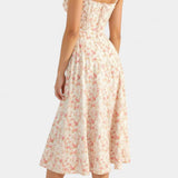 Flora Vestido Midi A-Line con Corsé