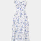Flora Vestido Midi A-Line con Corsé