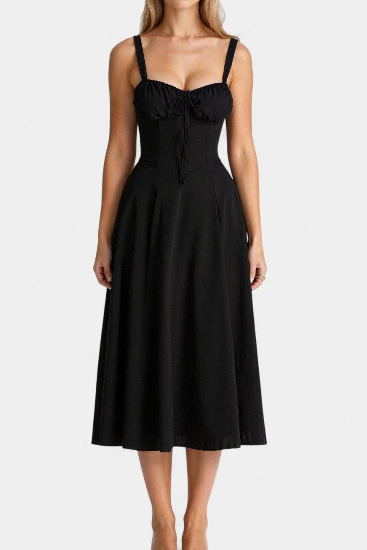 Flora Vestido Midi A-Line con Corsé