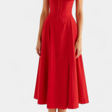 Flora Vestido Midi A-Line con Corsé