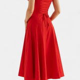Flora Vestido Midi A-Line con Corsé