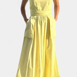 Dezi Vestido Largo Sin Tirantes con Cordones Laterales Ajustables