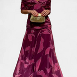 ALONDRA VESTIDO LARGO CON ESTAMPADO FLORAL FANTASÍA Y ESCOTE EN V