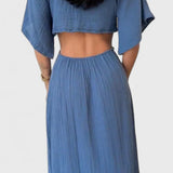 Myra Vestido Fluido con Lazo Frontal y Cut-Outs