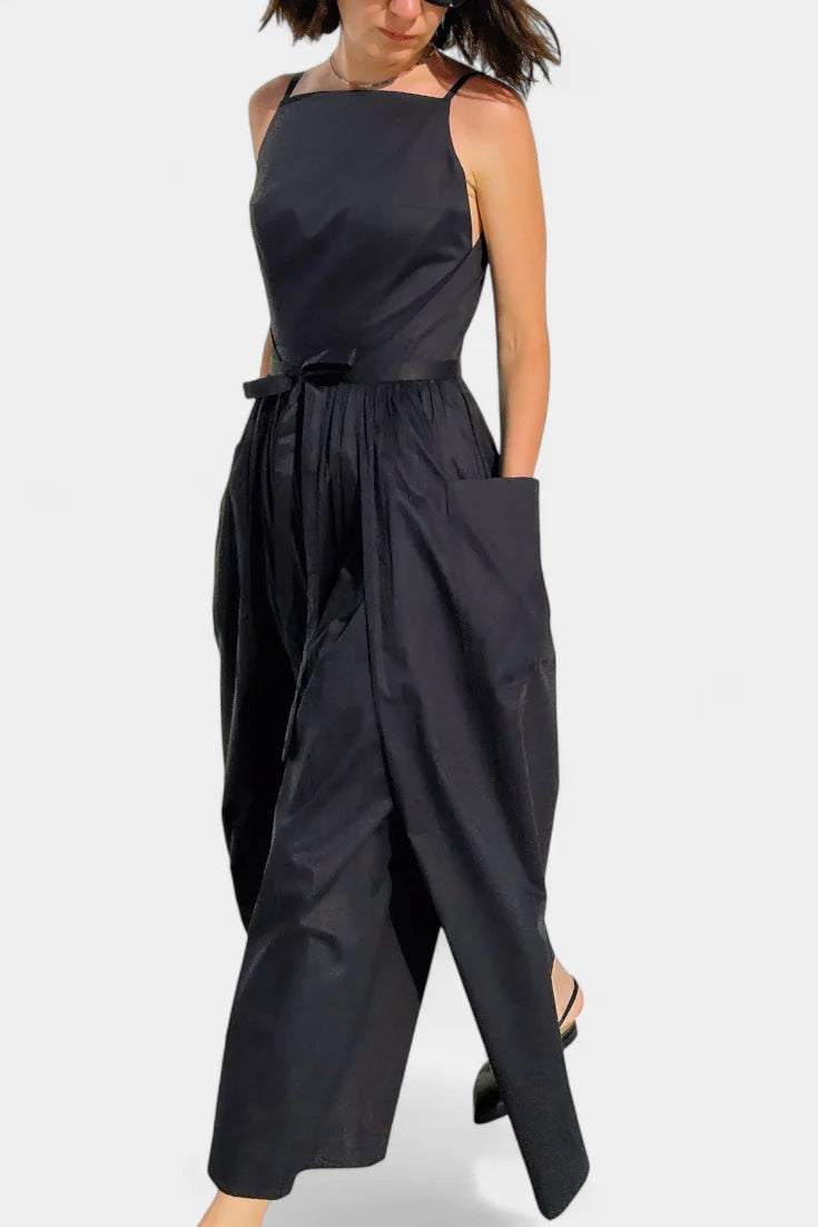 Dezi Vestido Largo Sin Tirantes con Cordones Laterales Ajustables