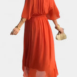 Luisa Vestido Largo con Escote en V y Corte Flowy