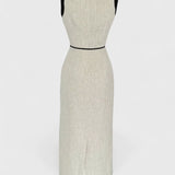 Samanta Vestido Sin Mangas con Contraste de Color