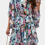 Besa Vestido Mini Floral Impreso con Silueta Fluida