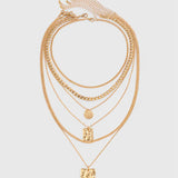 Collar de Colgante Geométrico de Cadena de Metal