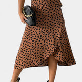 Camila Falda Envolvente Boho con Estampado Asimétrico