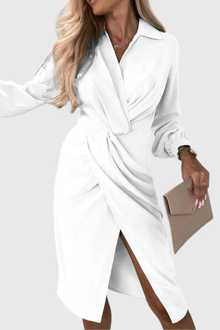 Lillian Vestido Midi con Detalle Cortado