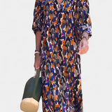 Teodora Vestido Retro con Escote en V y Mangas Abullonadas