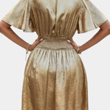 Adalee Vestido de Dama con Escote en V y Cintura Cruzada